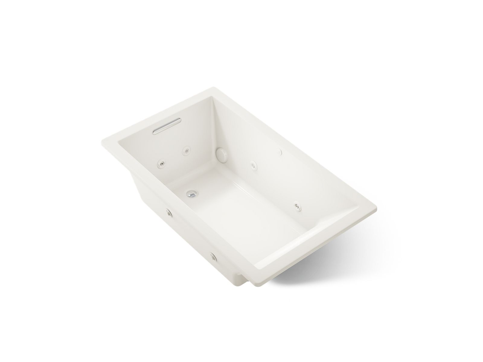 KOHLER K-1849-JH-96 Underscore 60" X 36" Drop-In Heated Whirlpool Bath - Biscuit