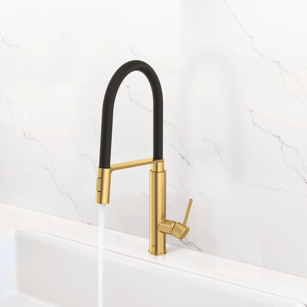 GROHE 31492GN0 Concetto Single-Handle Semi-Pro Dual Spray Kitchen Faucet 1.75 GPM - Brushed Cool Sunrise