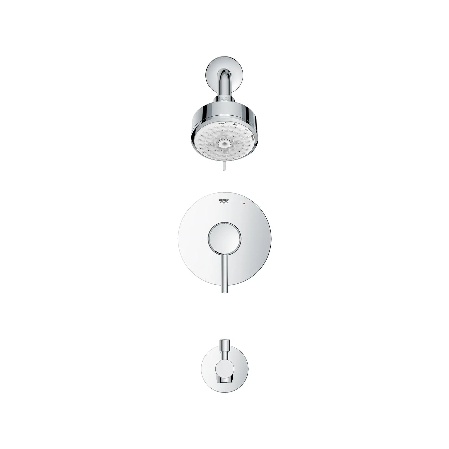 GROHE 1024980000 Concetto Pressure Balance Valve Tub/Shower Trim Kit - Chrome