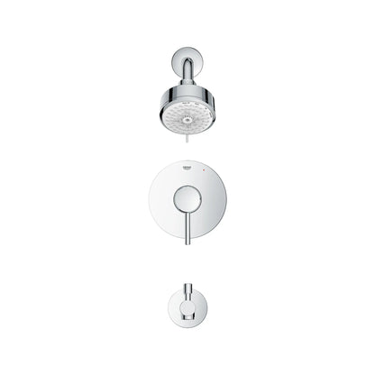 GROHE 1024980000 Concetto Pressure Balance Valve Tub/Shower Trim Kit - Chrome