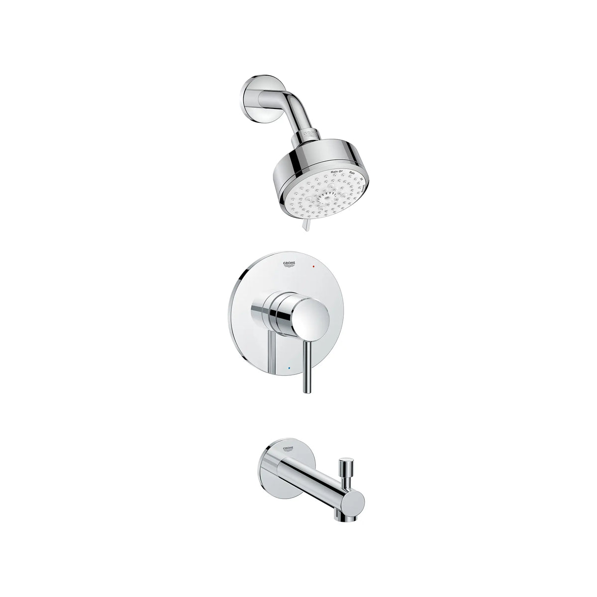 GROHE 1024980000 Concetto Pressure Balance Valve Tub/Shower Trim Kit - Chrome