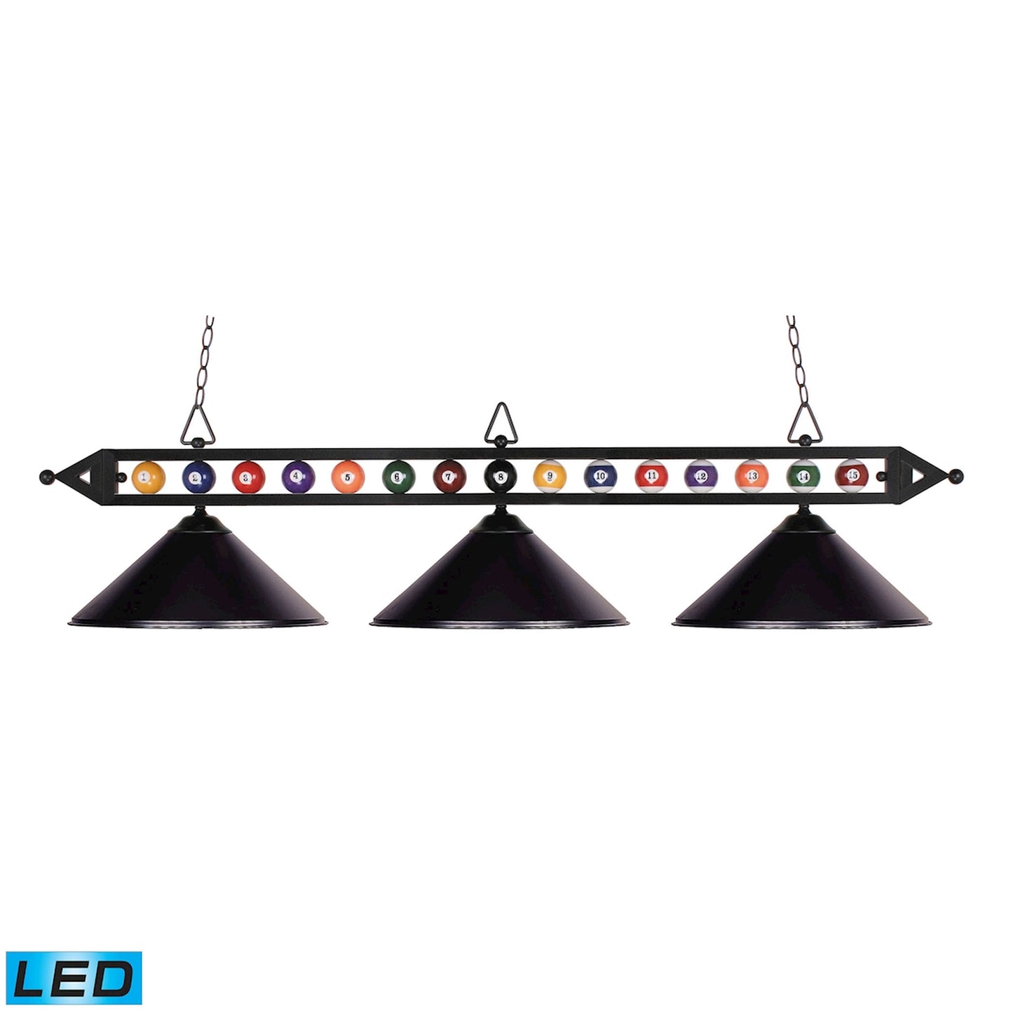 ELK SHOWROOM 190-1-BK-M-LED Designer Classics 58'' Wide 3-Light Linear Chandelier - Matte Black