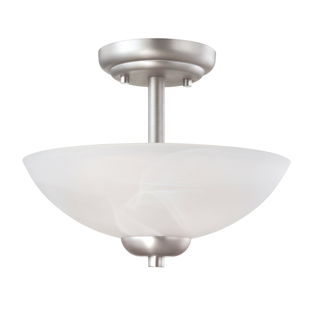 THOMAS 190067117 Tia 11.75'' Wide 2-Light Semi Flush Mount - Matte Nickel