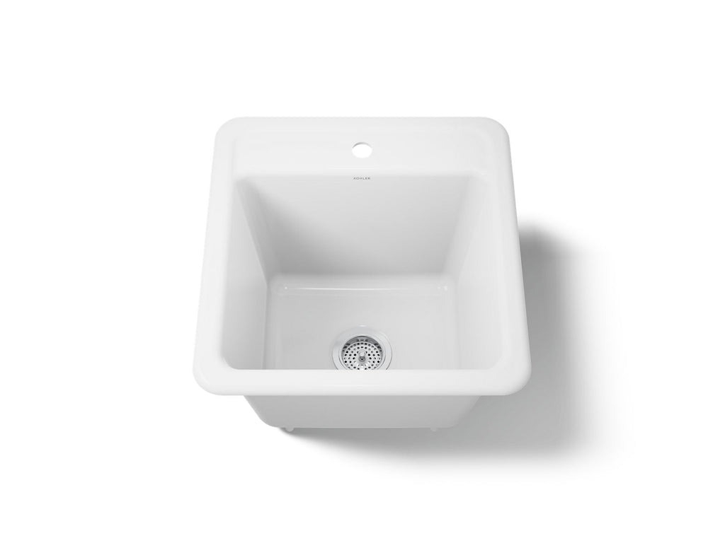 KOHLER K-19022-1-0 Park Falls 21" Top-/Undermount Single-Bowl Utility Sink - White