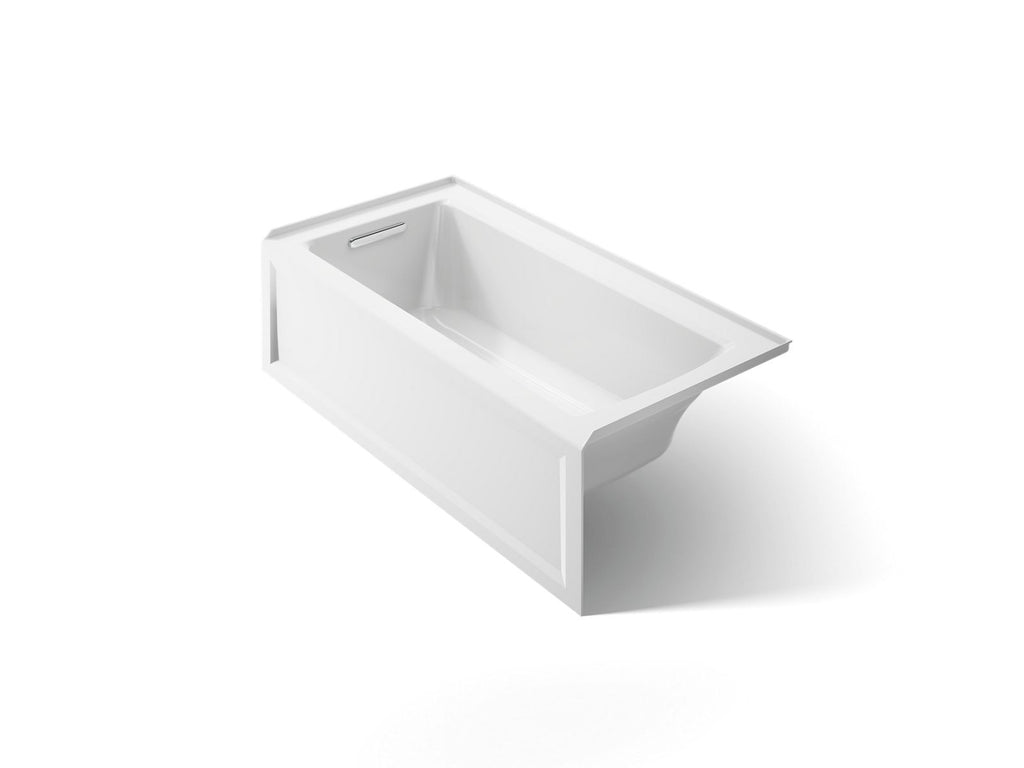 KOHLER K-1946-LA-0 Archer 60" X 30" Alcove Bath, Left Drain - White
