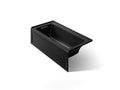 KOHLER K-1946-LAW-7 Archer 60" X 30" Alcove Bath With Bask Heated Surface, Alcove Left Drain - Black Black