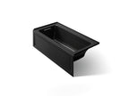 KOHLER K-1946-LAW-7 Archer 60" X 30" Alcove Bath With Bask Heated Surface, Alcove Left Drain - Black Black