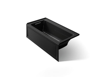 KOHLER K-1946-LAW-7 Archer 60" x 30" alcove bath with Bask heated surface, alcove left drain - Black Black