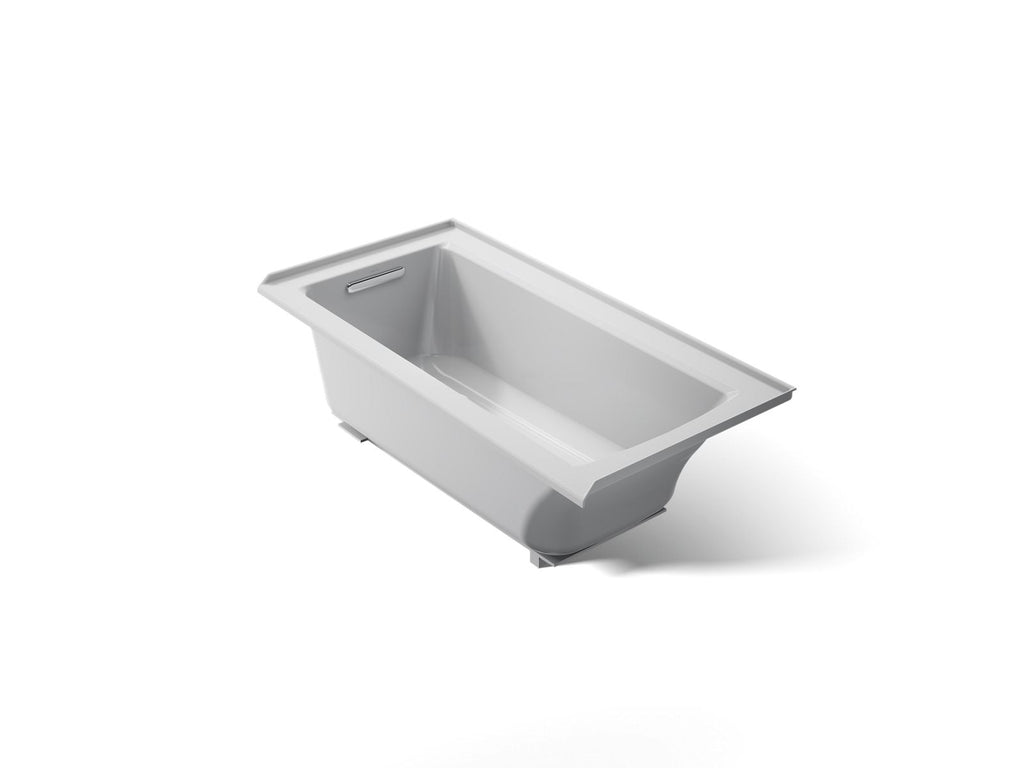 KOHLER K-1946-LW-95 Archer 60" X 30" Alcove Bath With Bask Heated Surface, Left Drain - Ice Grey