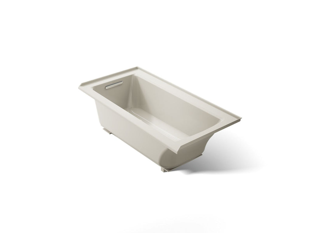 KOHLER K-1946-LW-96 Archer 60" X 30" Alcove Bath With Bask Heated Surface, Left Drain - Biscuit