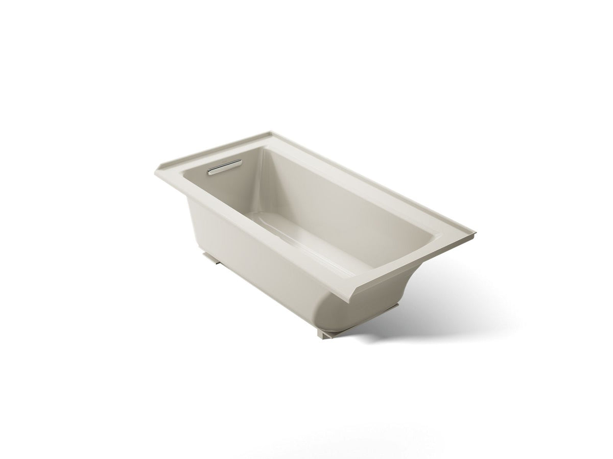 KOHLER K-1946-LW-96 Archer 60" X 30" Alcove Bath With Bask Heated Surface, Left Drain - Biscuit