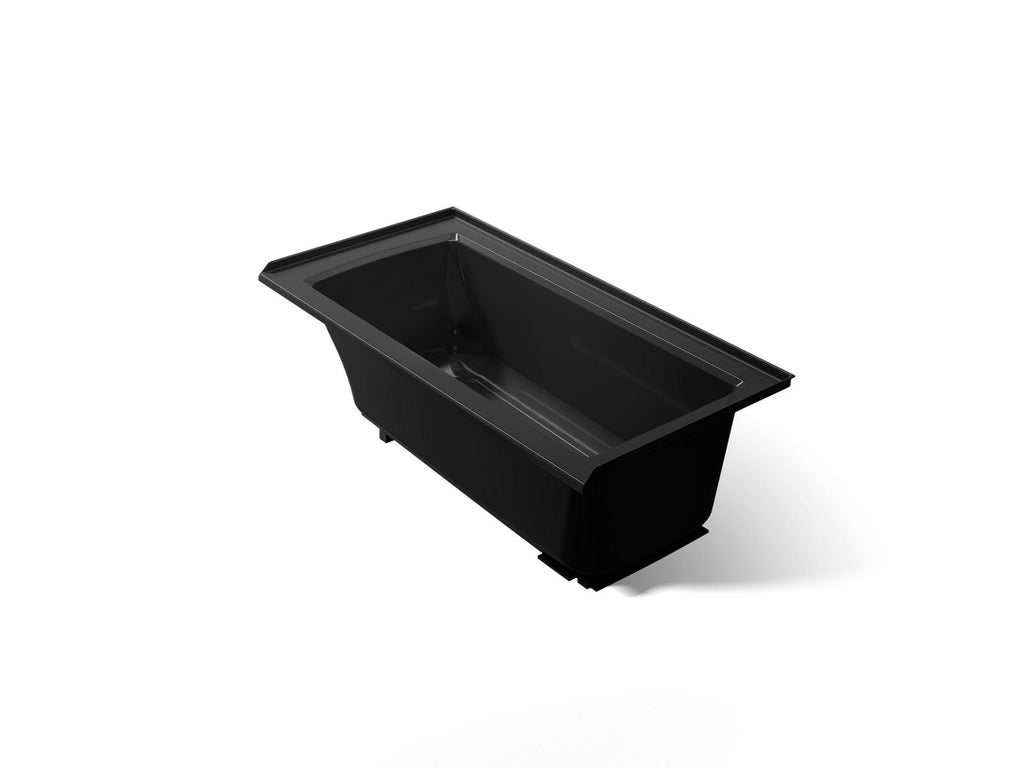 KOHLER K-1946-R-7 Archer 60" X 30" Alcove Bath, Right Drain - Black Black
