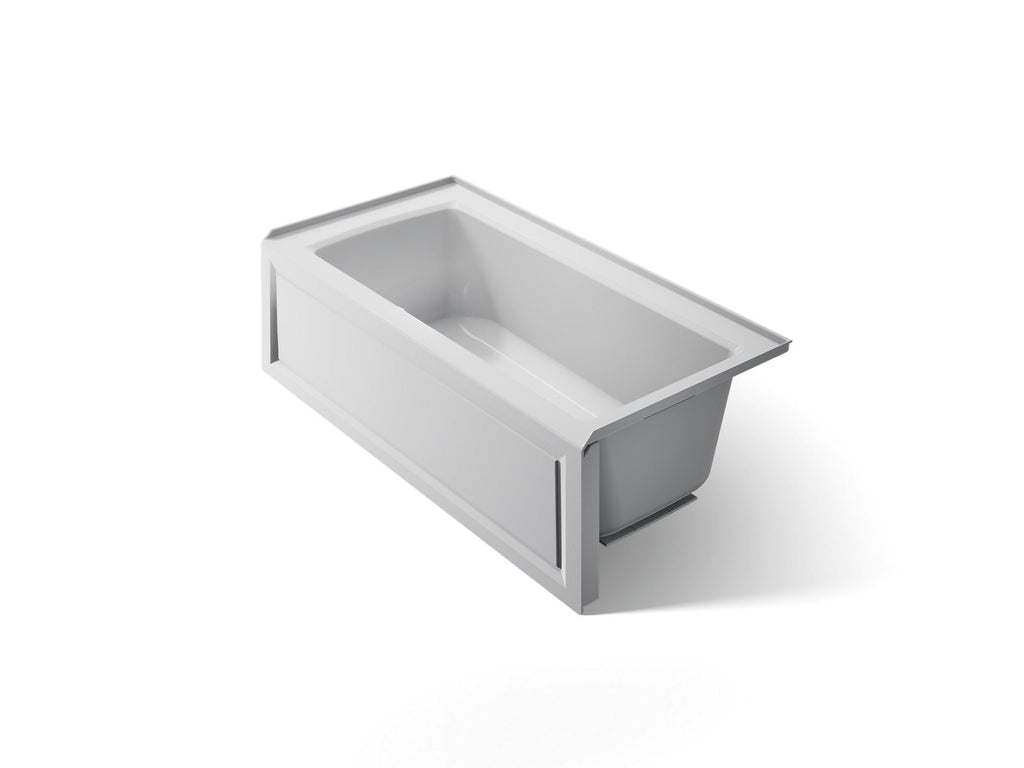 KOHLER K-1946-RAW-95 Archer 60" X 30" Alcove Bath With Bask Heated Surface, Right Drain - Ice Grey