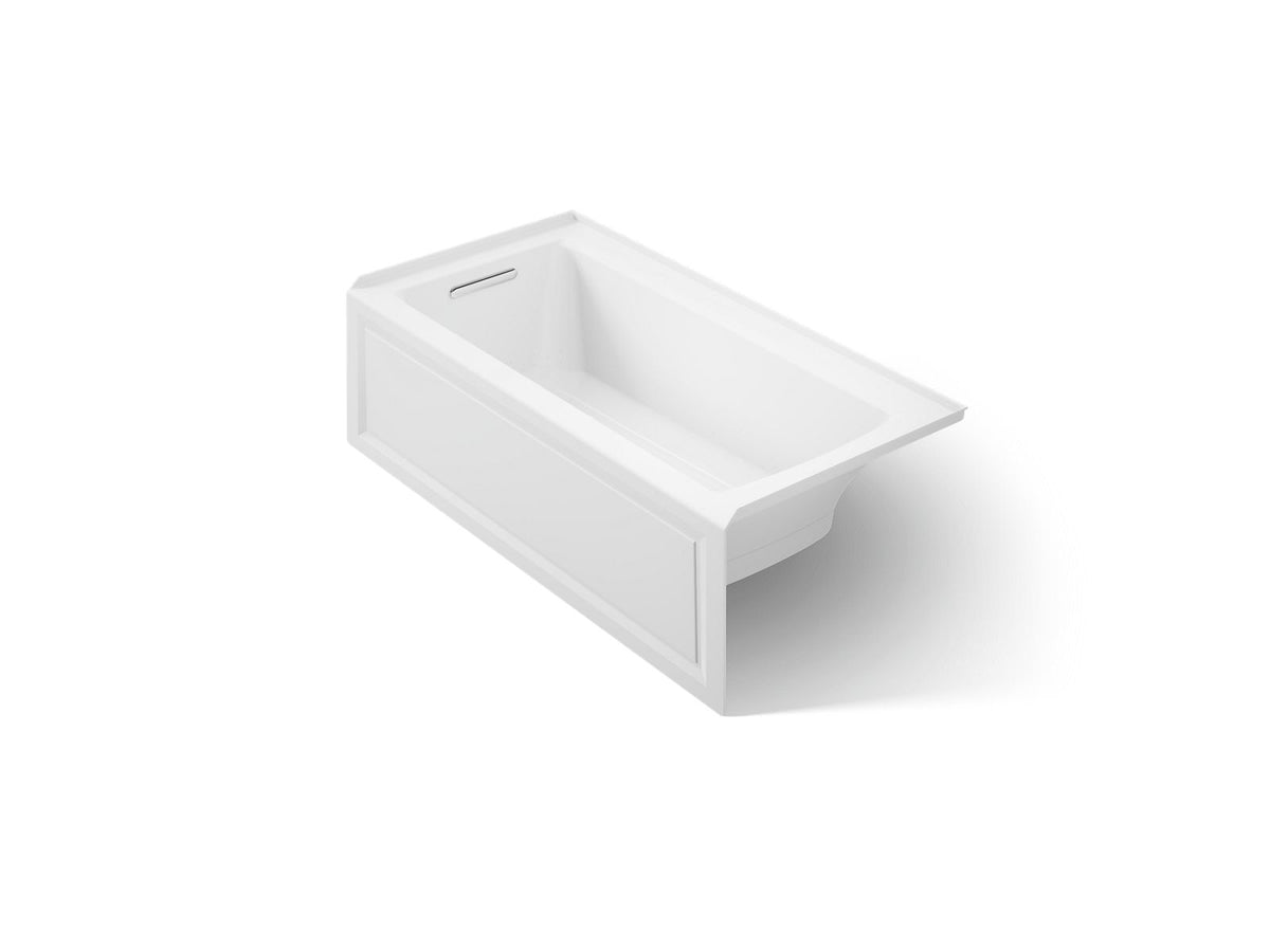 KOHLER K-1947-GHLA-0 Archer 60" X 30" Alcove Heated Bubblemassage Air Bath, Left Drain - White