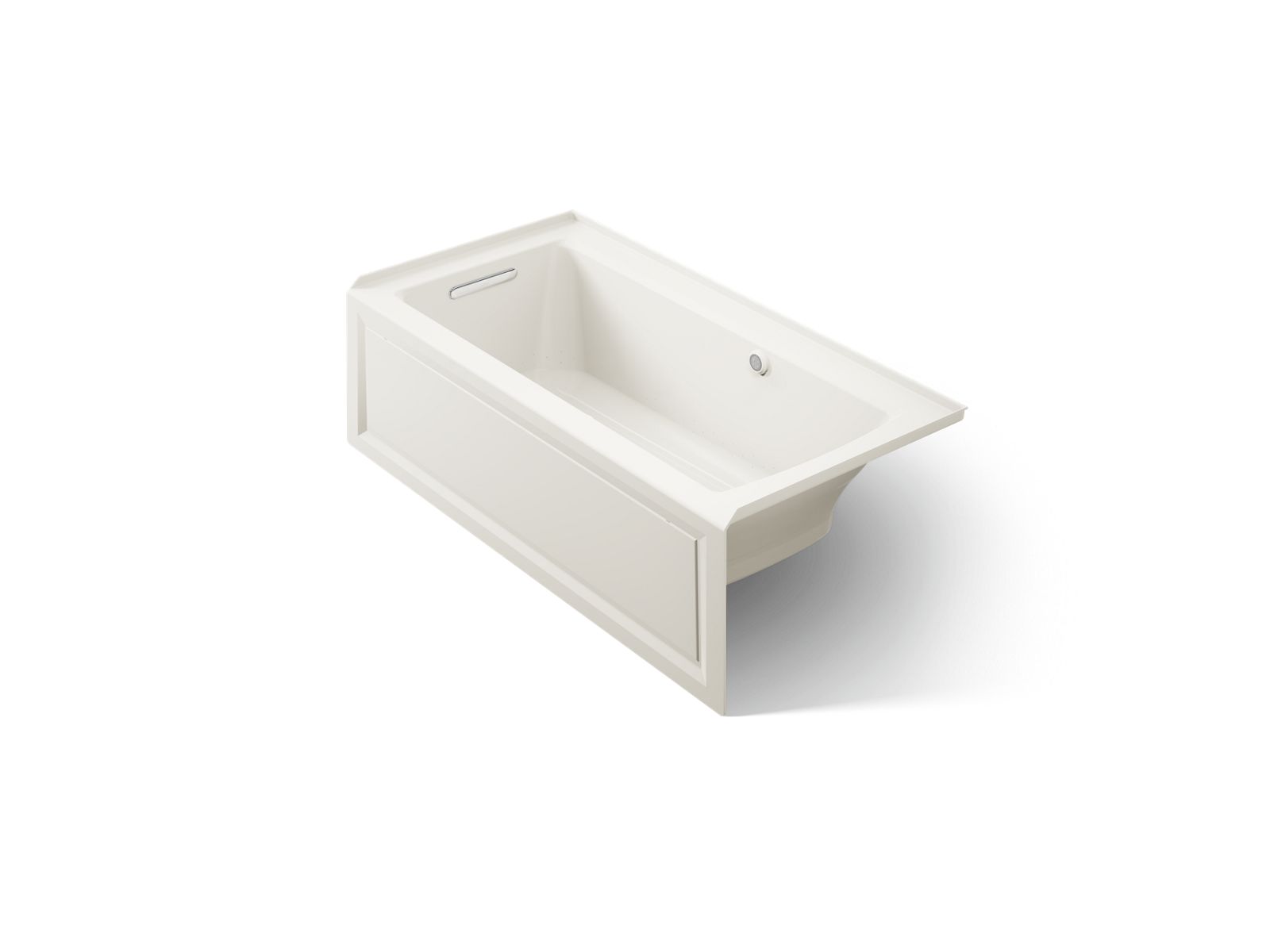 KOHLER K-1947-GHLAW-96 Archer 60" X 30" Integral Apron Heated Bubblemassage Air Bath With Bask Heated Surface And Left-Hand Drain - Biscuit