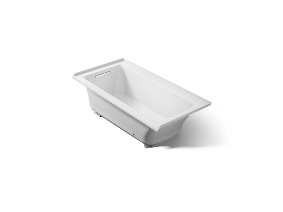 KOHLER K-1947-GHLF-95 Archer 60" X 30" Alcove Heated Bubblemassage Air Bath, Left Drain - Ice Grey
