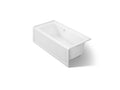 KOHLER K-1947-GHRAW-0 Archer 60" X 30" Alcove Heated Bubblemassage Air Bath With Bask Heated Surface, Right Drain - White