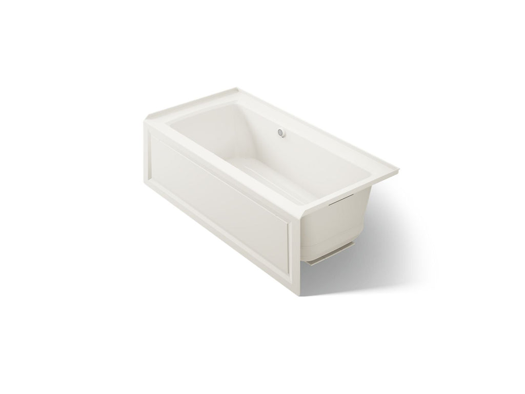 KOHLER K-1947-GHRAW-96 Archer 60" X 30" Alcove Heated Bubblemassage Air Bath With Bask Heated Surface, Right Drain - Biscuit