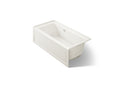 KOHLER K-1947-GHRAW-96 Archer 60" X 30" Alcove Heated Bubblemassage Air Bath With Bask Heated Surface, Right Drain - Biscuit