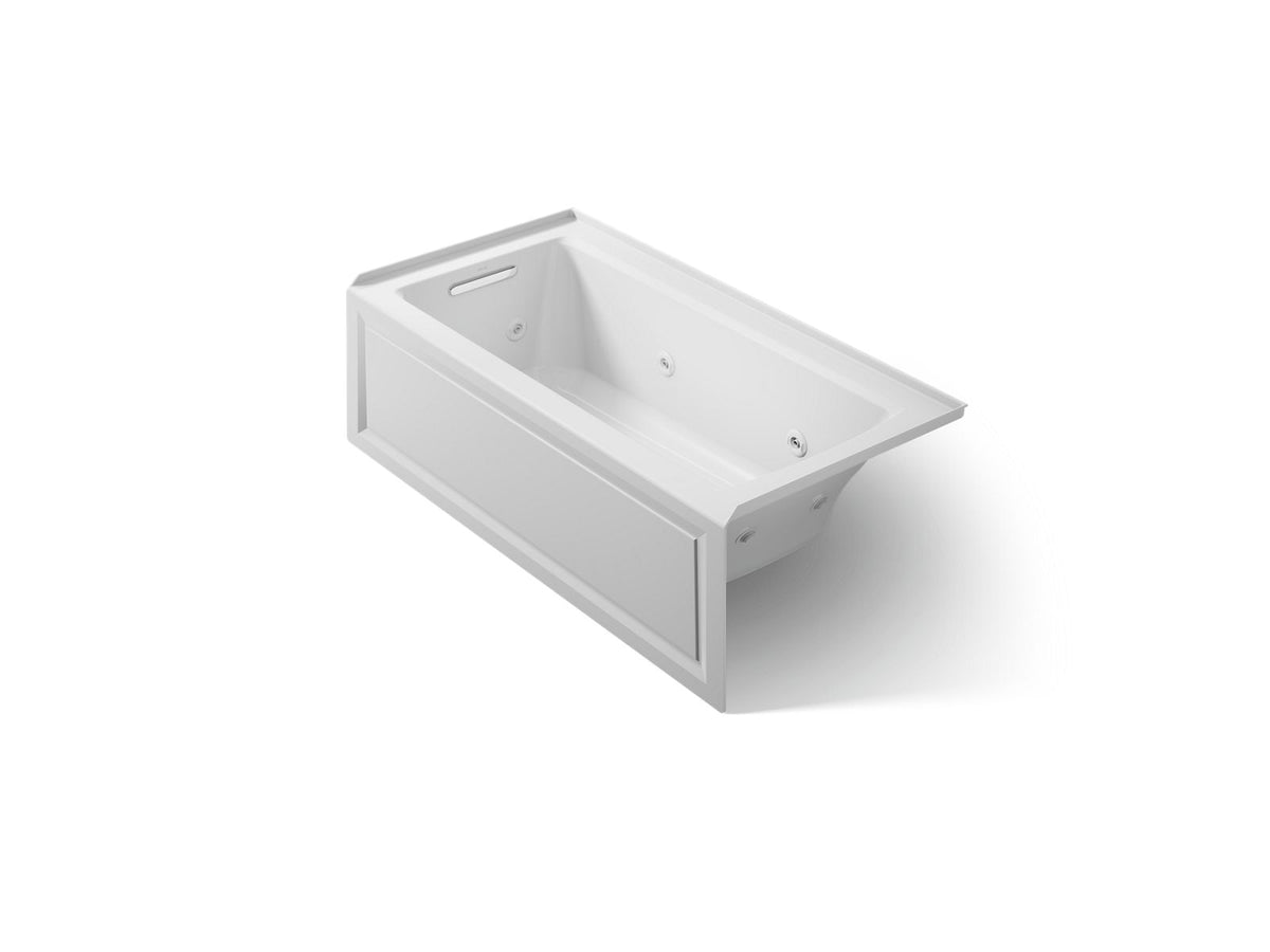 KOHLER K-1947-HLA-95 Archer 60" X 30" Alcove Heated Whirlpool Bath, Left Drain - Ice Grey