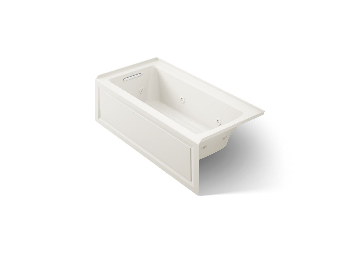 KOHLER K-1947-LA-96 Archer 60" X 30" Alcove Whirlpool Bath, Left Drain - Biscuit