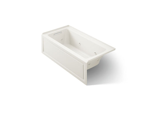 KOHLER K-1947-HLA-96 Archer 60" x 30" alcove heated whirlpool bath, left drain - Biscuit