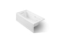 KOHLER K-1947-LAW-0 Archer 60" X 30" Alcove Whirlpool Bath With Bask Heated Surface, Left Drain - White