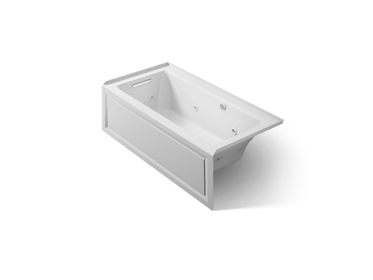 KOHLER K-1947-LAW-95 Archer 60" X 30" Alcove Whirlpool Bath With Bask Heated Surface, Left Drain - Ice Grey