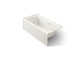 KOHLER K-1947-LAW-96 Archer 60" X 30" Alcove Whirlpool Bath With Bask Heated Surface, Left Drain - Biscuit