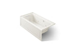 KOHLER K-1947-LAW-96 Archer 60" X 30" Alcove Whirlpool Bath With Bask Heated Surface, Left Drain - Biscuit