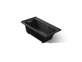 KOHLER K-1947-LW-7 Archer 60" X 30" Alcove Whirlpool Bath With Bask Heated Surface, Left Drain - Black Black