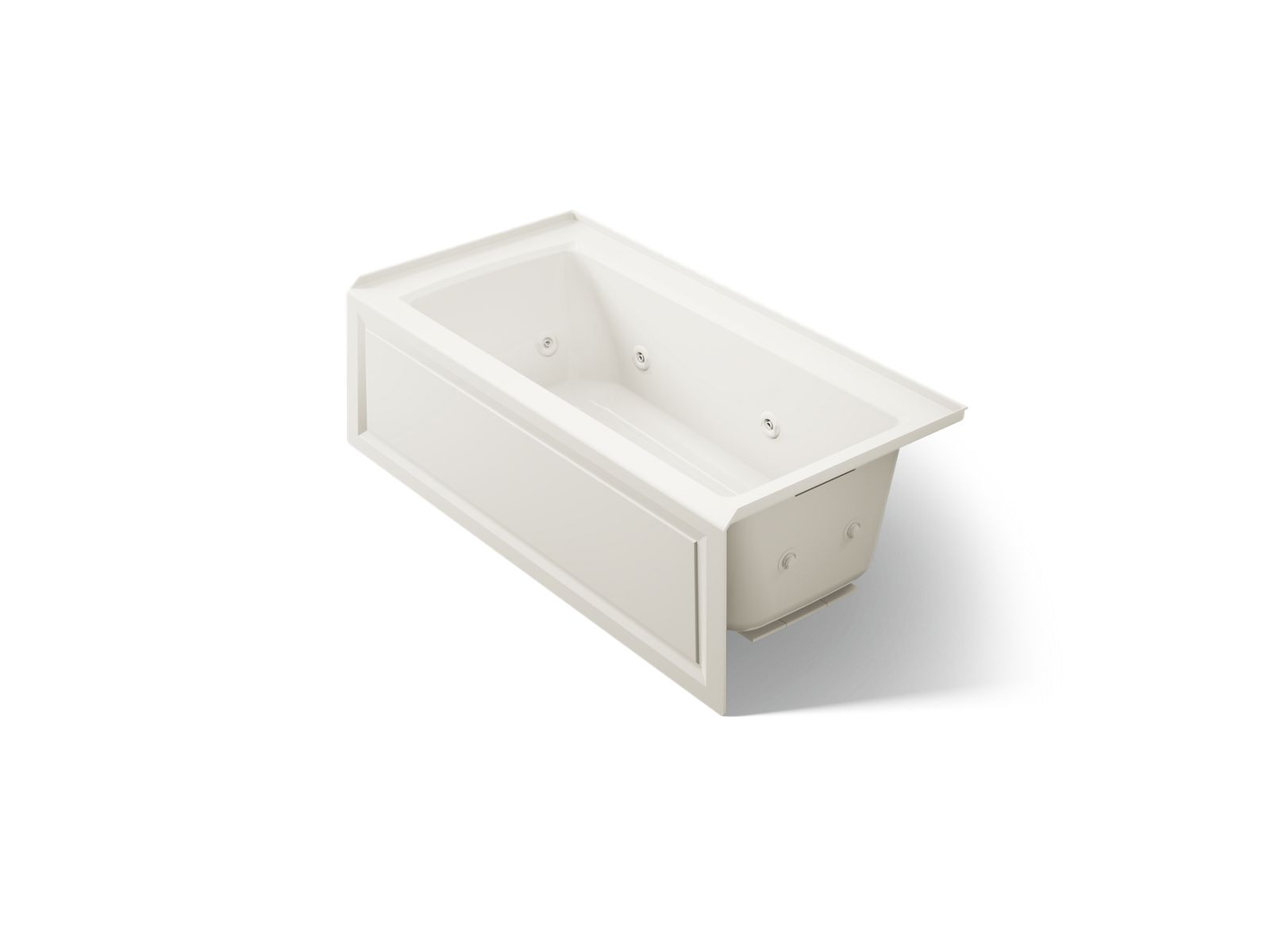 KOHLER K-1947-RA-96 Archer 60" X 30" Alcove Whirlpool Bath, Right Drain - Biscuit