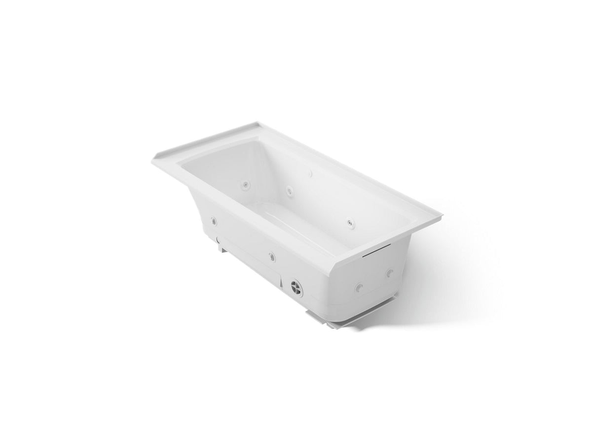 KOHLER K-1947-XHGHR-0 Archer 60" X 30" Alcove Heated Bubblemassage Air Bath And Whirlpool, Right Drain - White