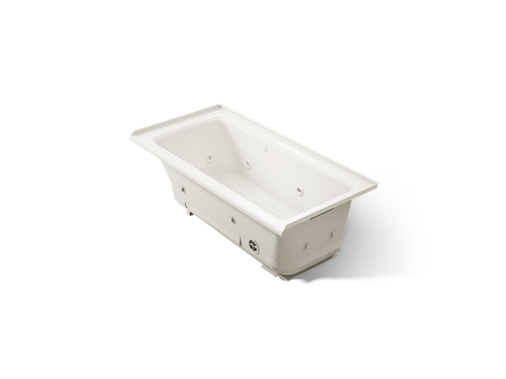 KOHLER K-1947-XHGHR-96 Archer 60" X 30" Alcove Heated Bubblemassage Air Bath And Whirlpool, Right Drain - Biscuit