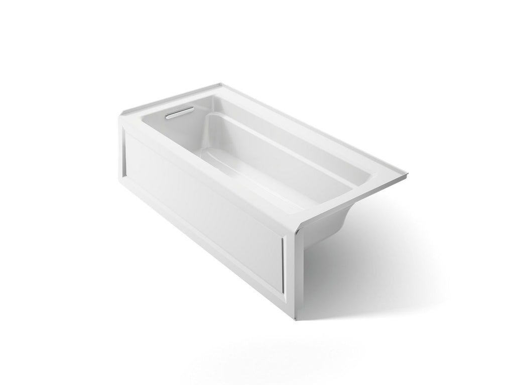 KOHLER K-1948-LAW-0 Archer 66" X 32" Alcove Bath With Bask Heated Surface, Left Drain - White