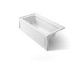 KOHLER K-1948-LAW-0 Archer 66" X 32" Alcove Bath With Bask Heated Surface, Left Drain - White