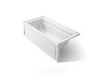 KOHLER K-1948-LAW-0 Archer 66" X 32" Alcove Bath With Bask Heated Surface, Left Drain - White