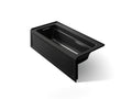 KOHLER K-1948-LAW-7 Archer 66" X 32" Alcove Bath With Bask Heated Surface, Left Drain - Black Black
