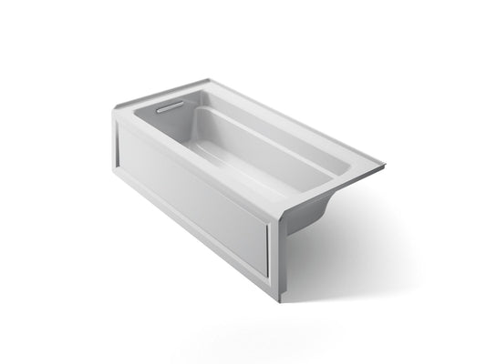 KOHLER K-1948-LAW-95 Archer 66" x 32" alcove bath with Bask heated surface, left drain - Ice Grey