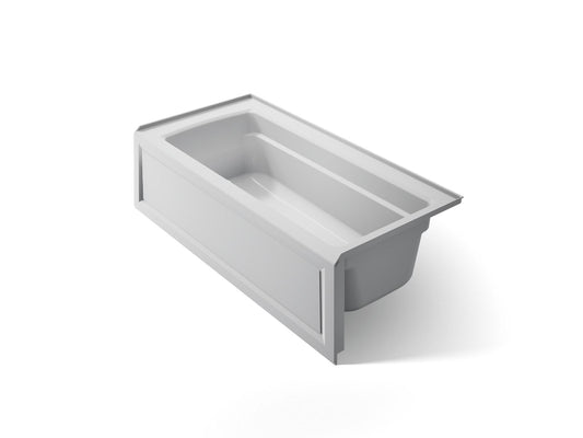 KOHLER K-1948-RAW-95 Archer 66" x 32" alcove bath with Bask heated surface, right drain - Ice Grey