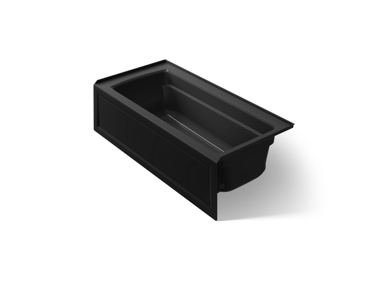 KOHLER K-1949-GHRA-7 Archer 66" X 32" Alcove Heated Bubblemassage Air Bath, Right Drain - Black Black