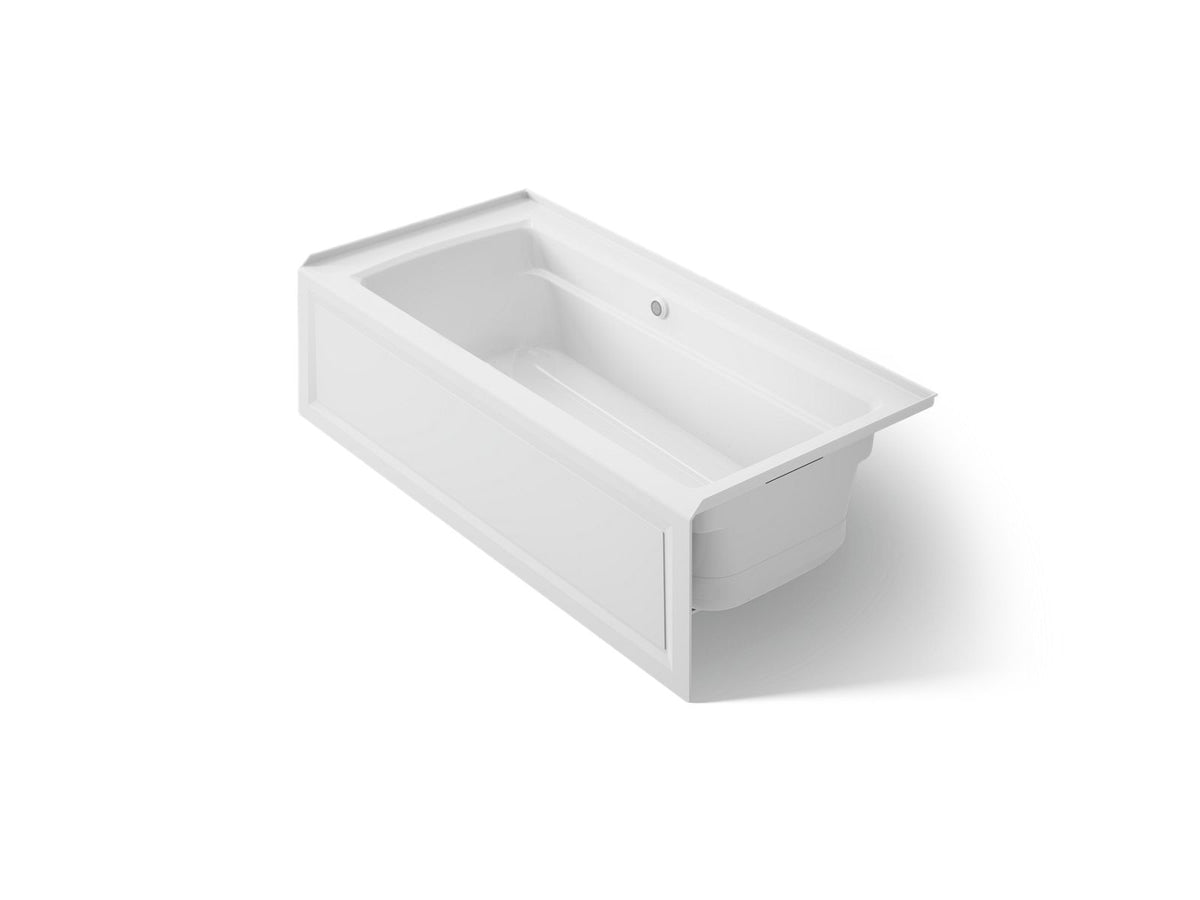 KOHLER K-1949-GHRAW-0 Archer 66" X 32" Alcove Heated Bubblemassage Air Bath With Bask Heated Surface, Right Drain - White