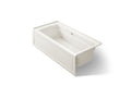 KOHLER K-1949-GHRAW-96 Archer 66" X 32" Alcove Heated Bubblemassage Air Bath With Bask Heated Surface, Right Drain - Biscuit