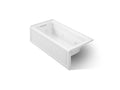 KOHLER K-1949-HLA-0 Archer 66" X 32" Alcove Heated Whirlpool, Left Hand - White