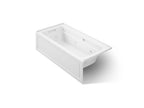 KOHLER K-1949-LAW-0 Archer 66" X 32" Alcove Whirlpool Bath With Bask Heated Surface, Left Drain - White