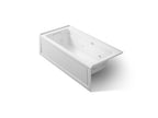 KOHLER K-1949-LAW-95 Archer 66" X 32" Alcove Whirlpool Bath With Bask Heated Surface, Left Drain - Ice Grey
