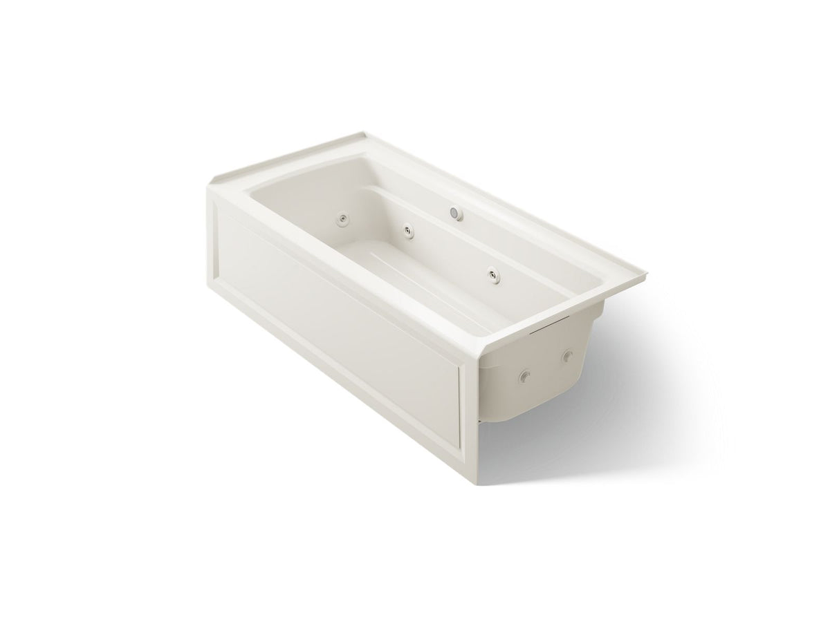 KOHLER K-1949-RAW-96 Archer 66" X 32" Alcove Whirlpool Bath With Bask Heated Surface, Right Drain - Biscuit
