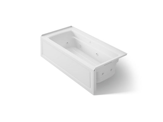 KOHLER K-1949-XGHRA-0 Archer 66" x 32" alcove Heated BubbleMassage air bath and whirlpool, right drain - White