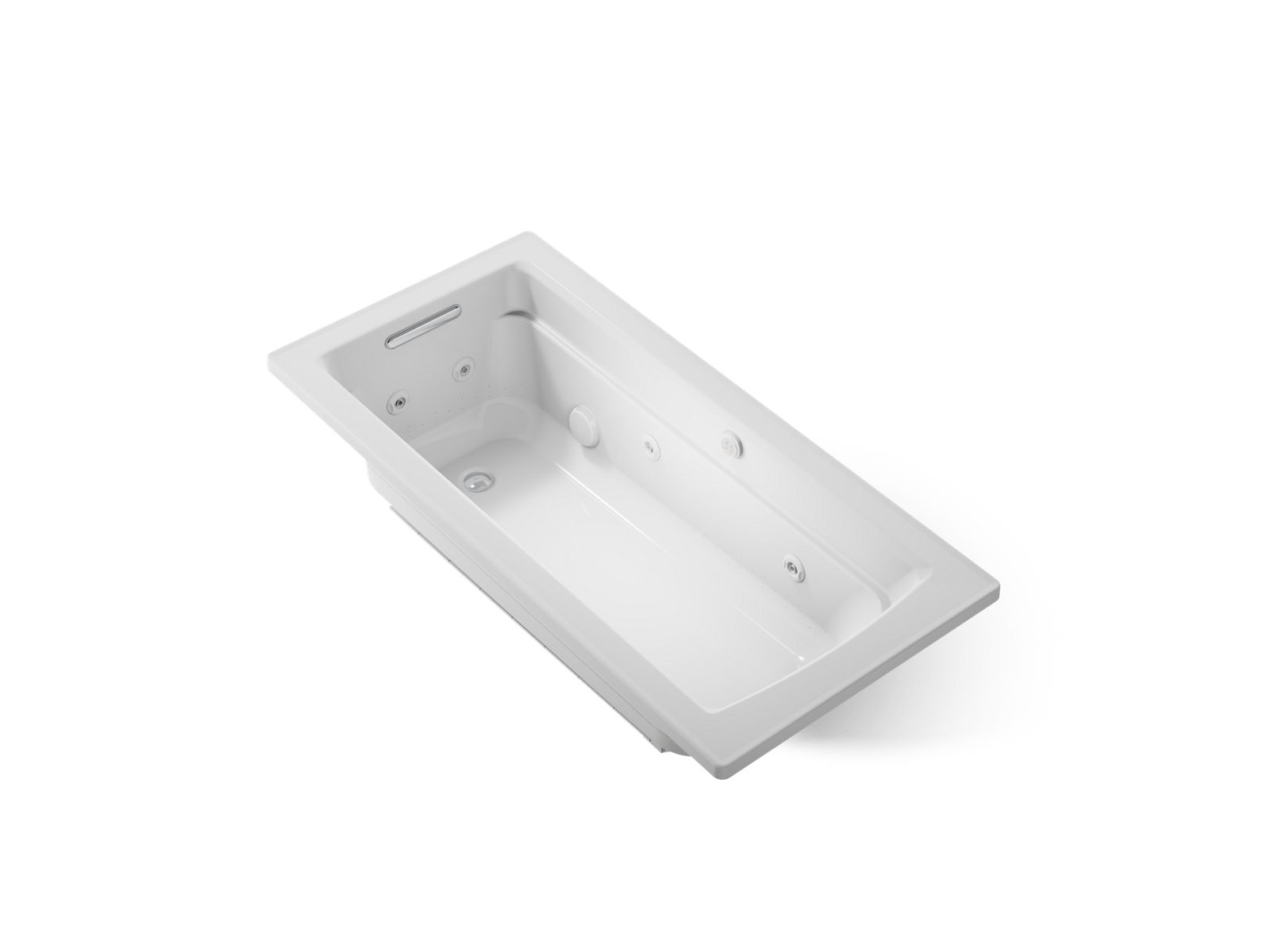 KOHLER K-1949-XHGH-95 Archer 66" X 32" Drop-In Heated Bubblemassage Air Bath With Whirlpool - Ice Grey
