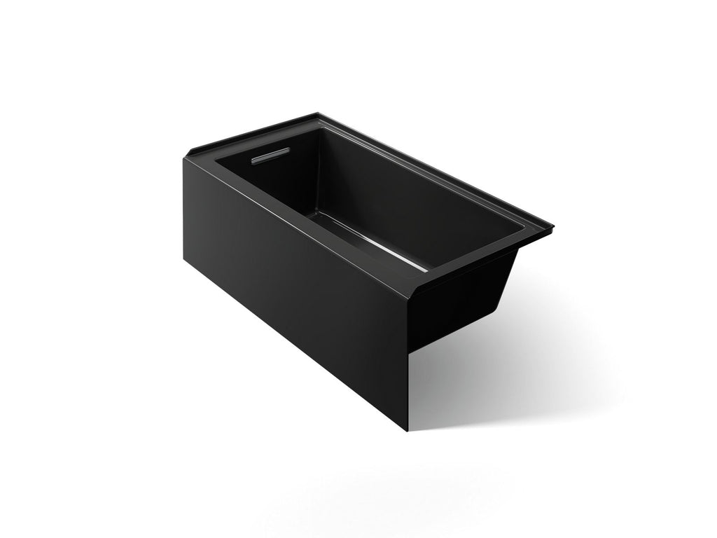 KOHLER K-1956-LA-7 Underscore 60" X 30" Alcove Bath, Left Drain - Black Black